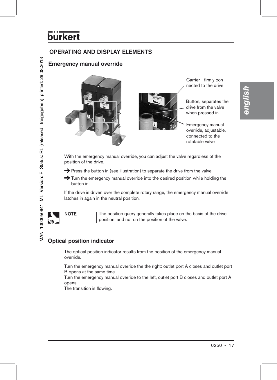 English | Burkert Type 0250 User Manual | Page 17 / 64