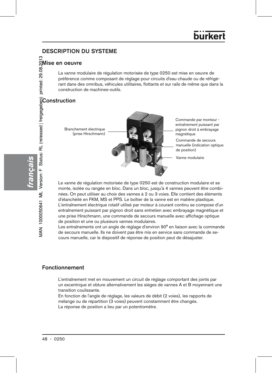 Français | Burkert Type 0250 User Manual | Page 48 / 64