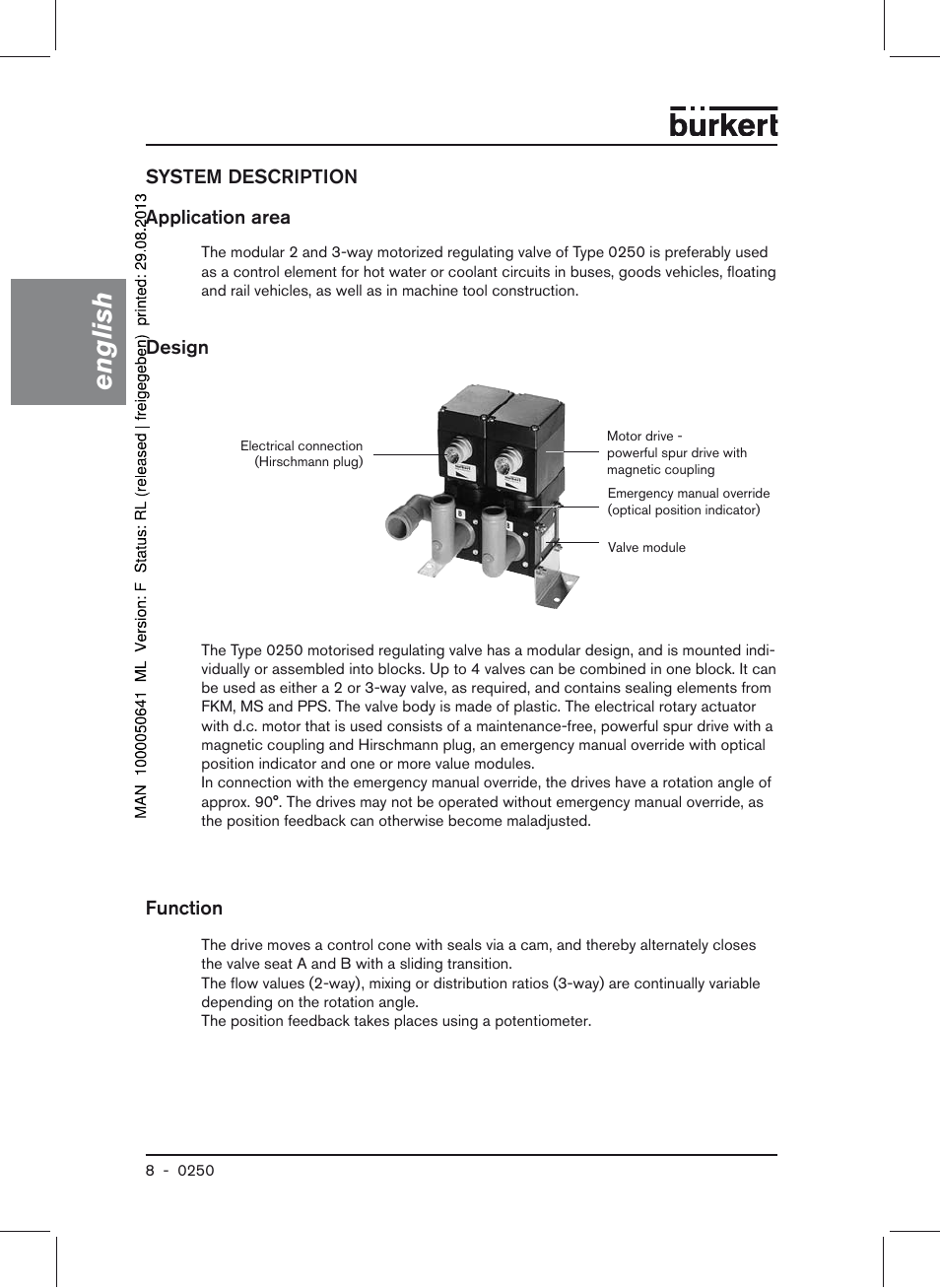 English | Burkert Type 0250 User Manual | Page 8 / 64