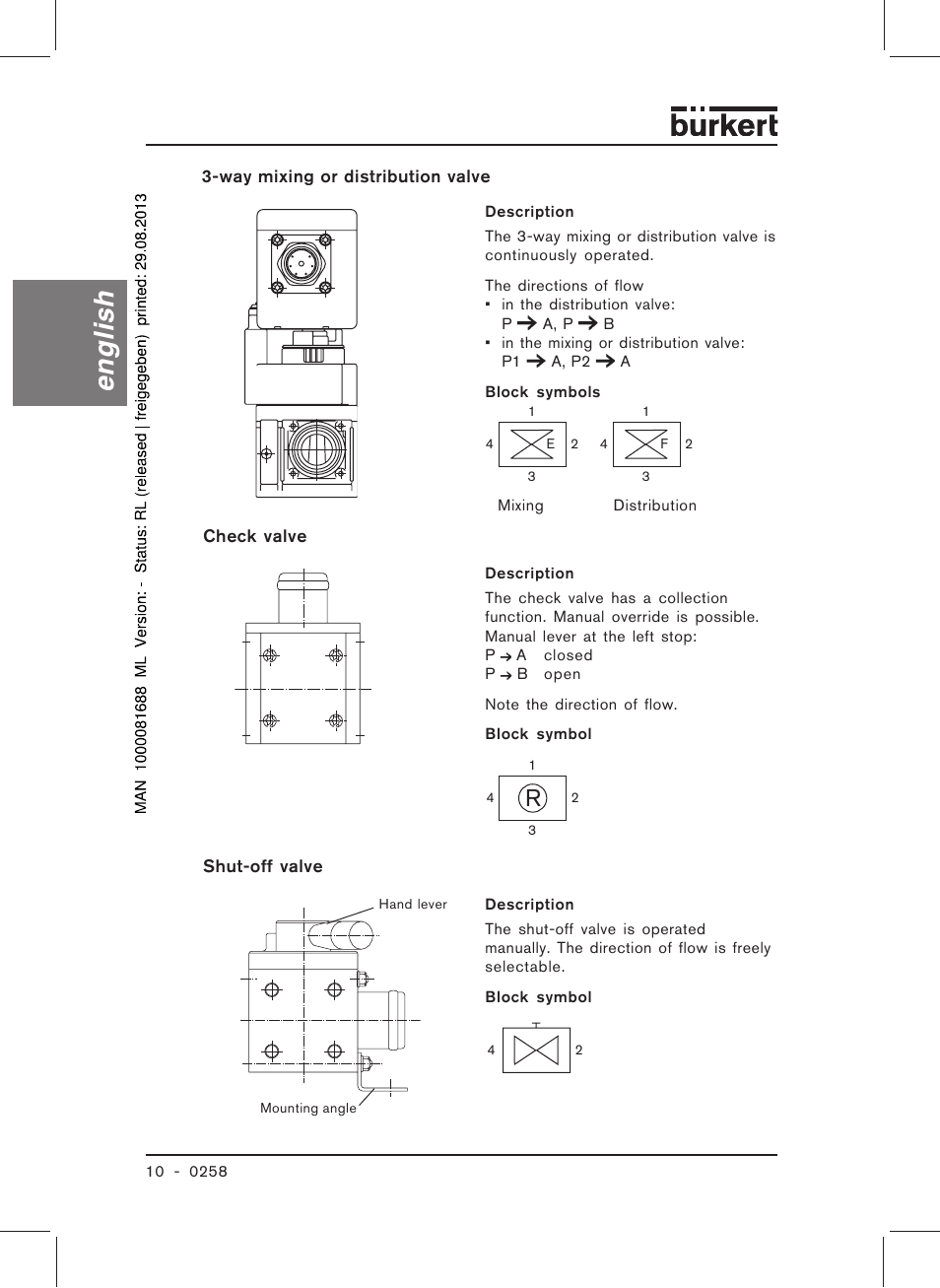 English | Burkert Type 0258 User Manual | Page 12 / 72