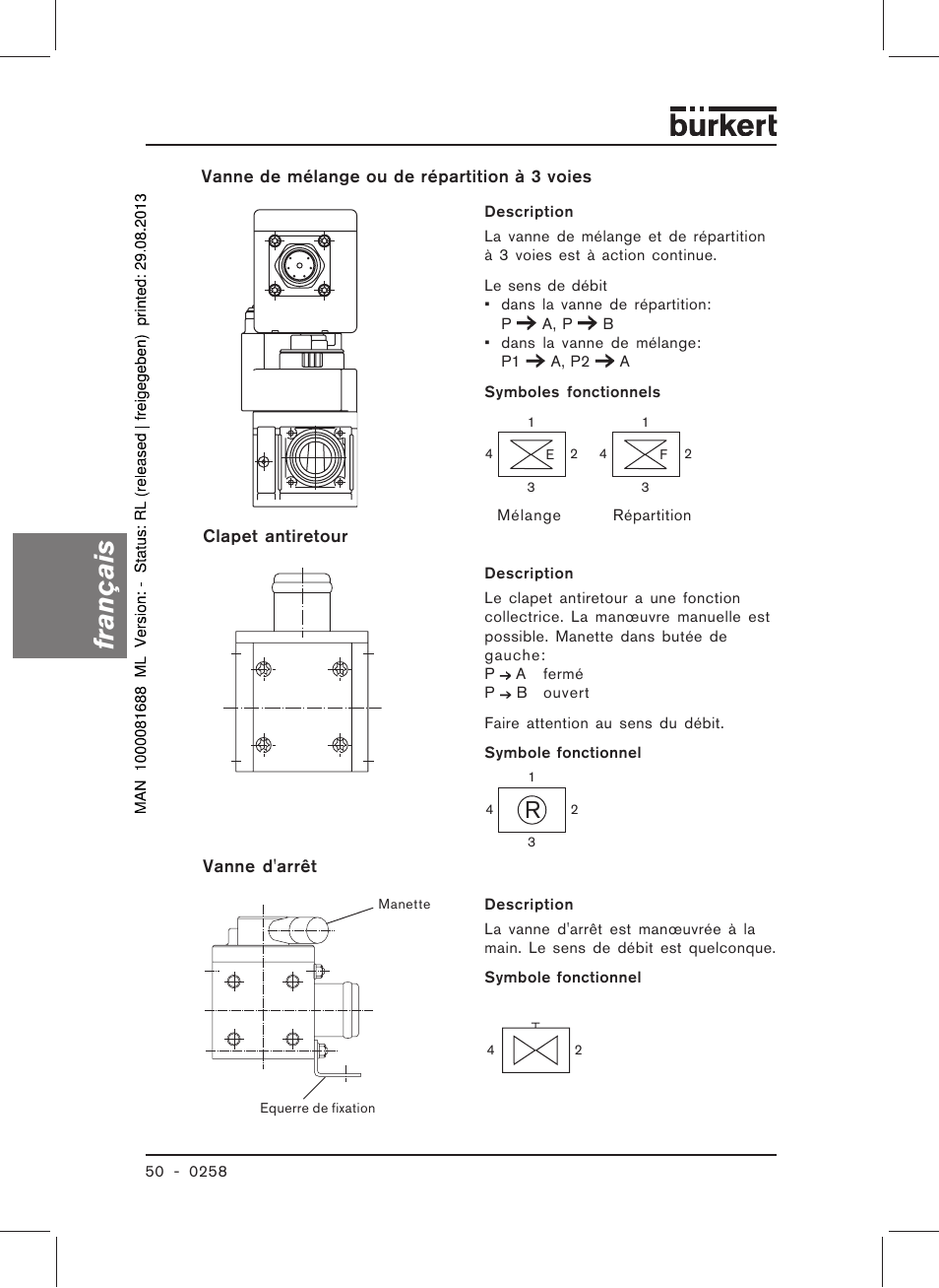 Français | Burkert Type 0258 User Manual | Page 52 / 72