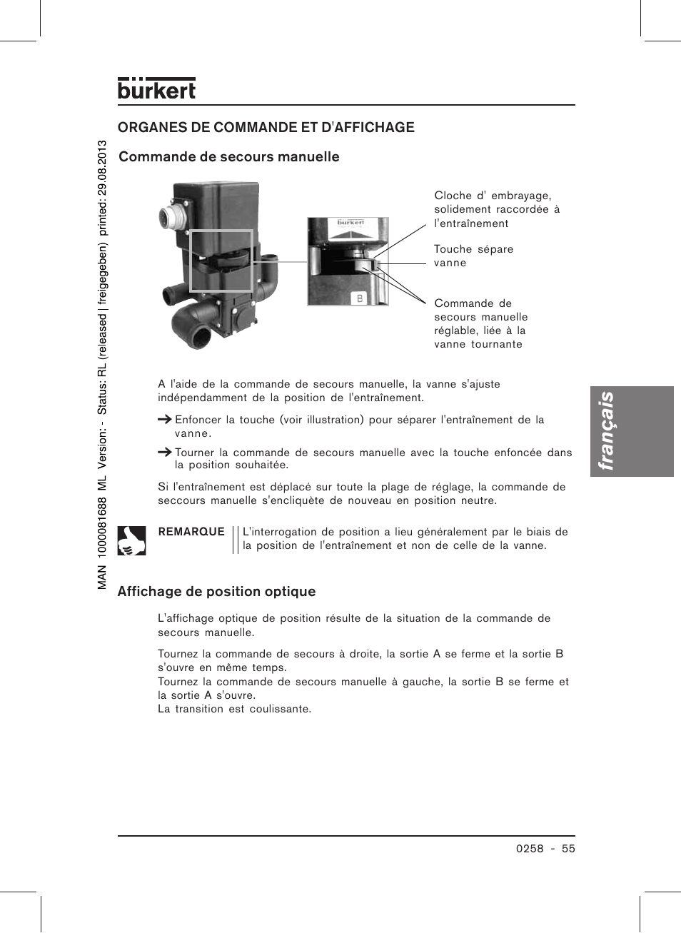 Français | Burkert Type 0258 User Manual | Page 57 / 72