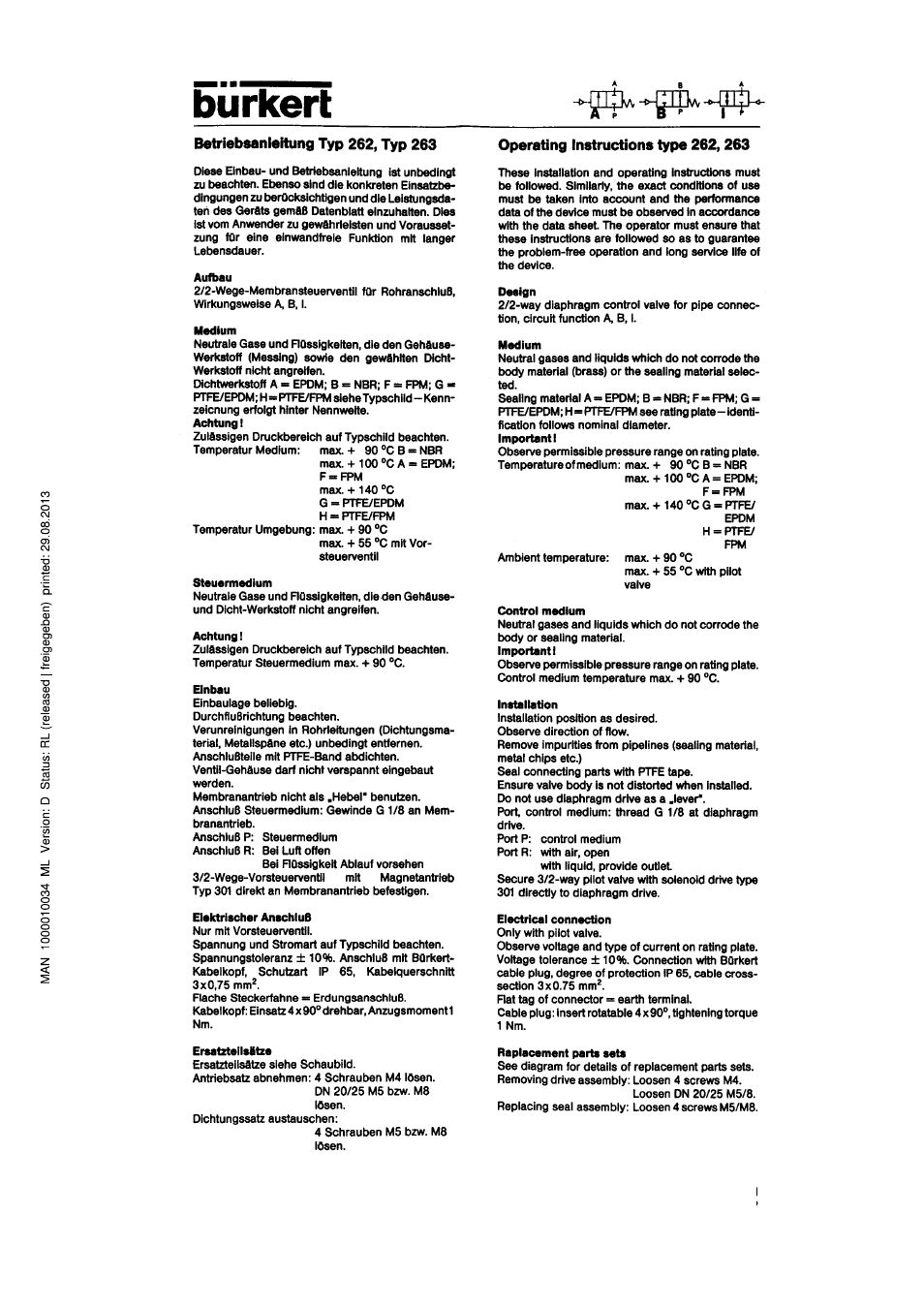 Burkert Type 0263 User Manual | 5 pages