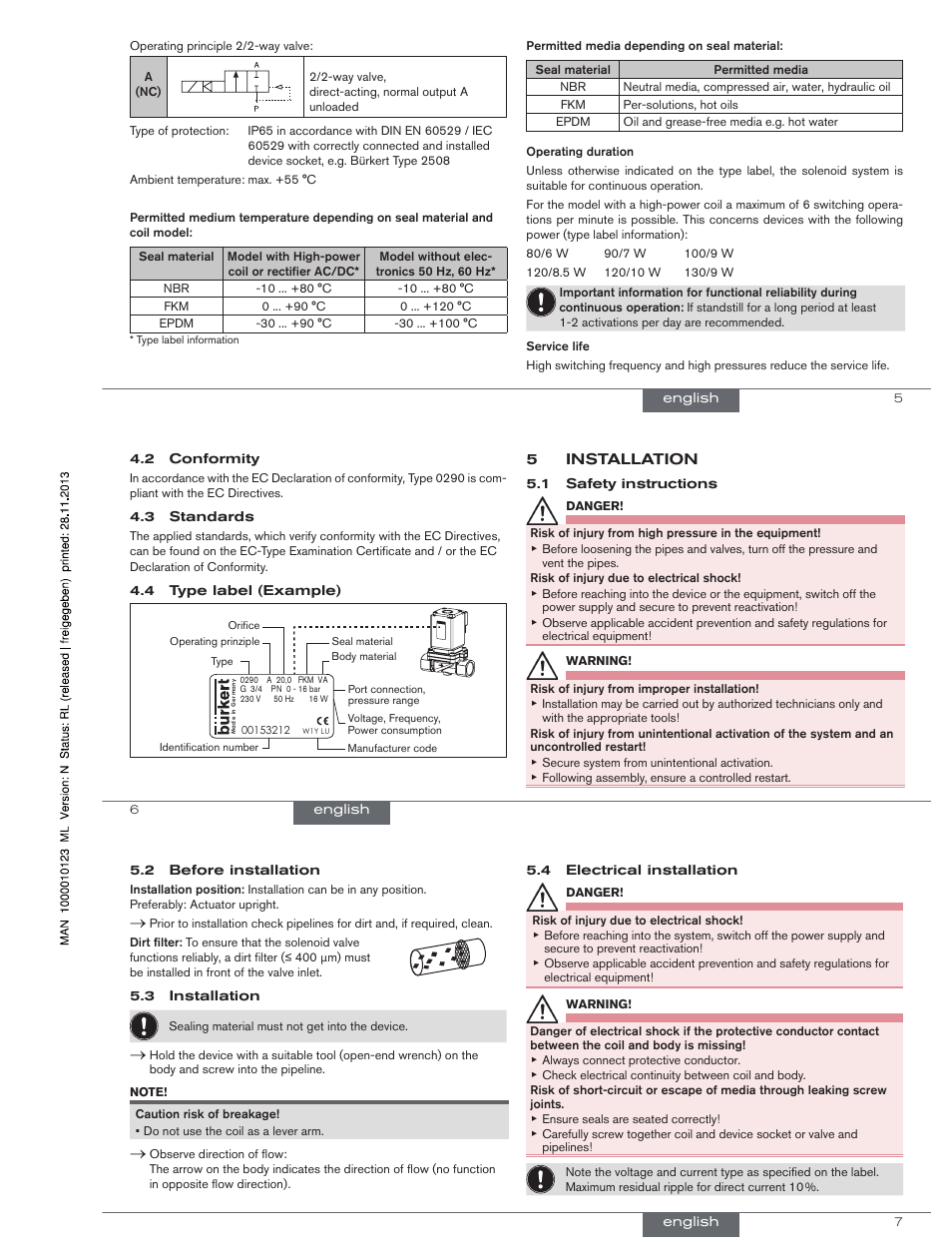 Burkert Type 0290 User Manual | Page 3 / 14