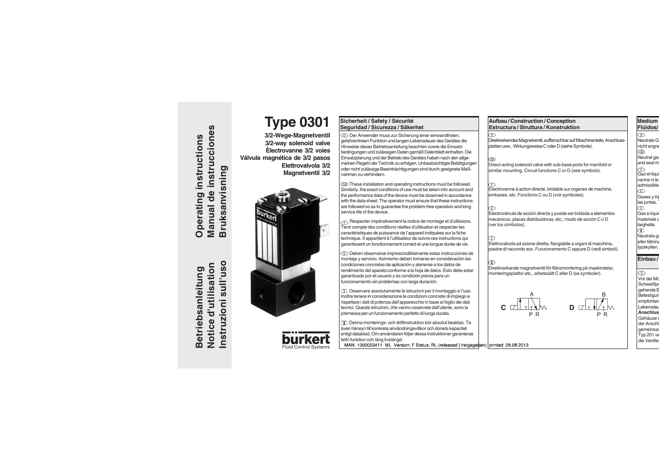 Burkert Type 0301 User Manual | 6 pages