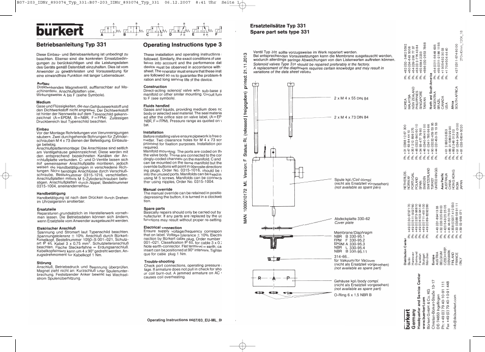 Burkert Type 0331 User Manual | Page 2 / 4