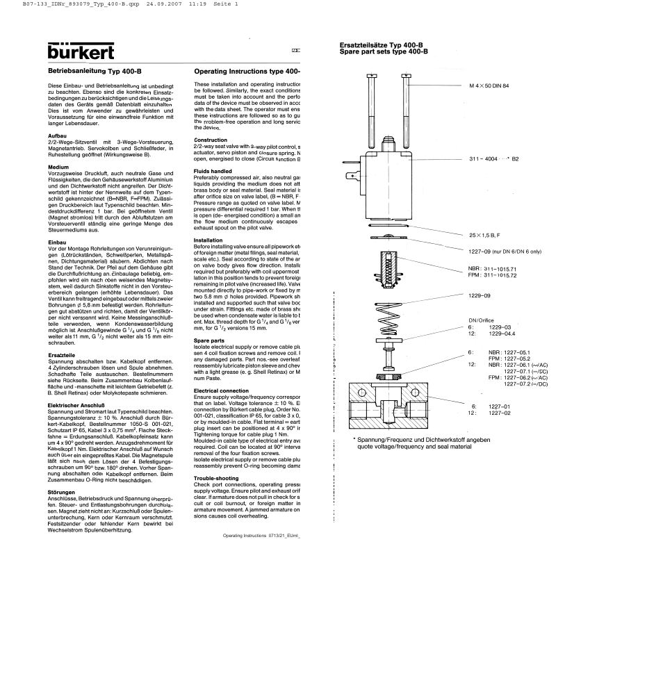 Burkert Type 0400 User Manual | Page 2 / 4