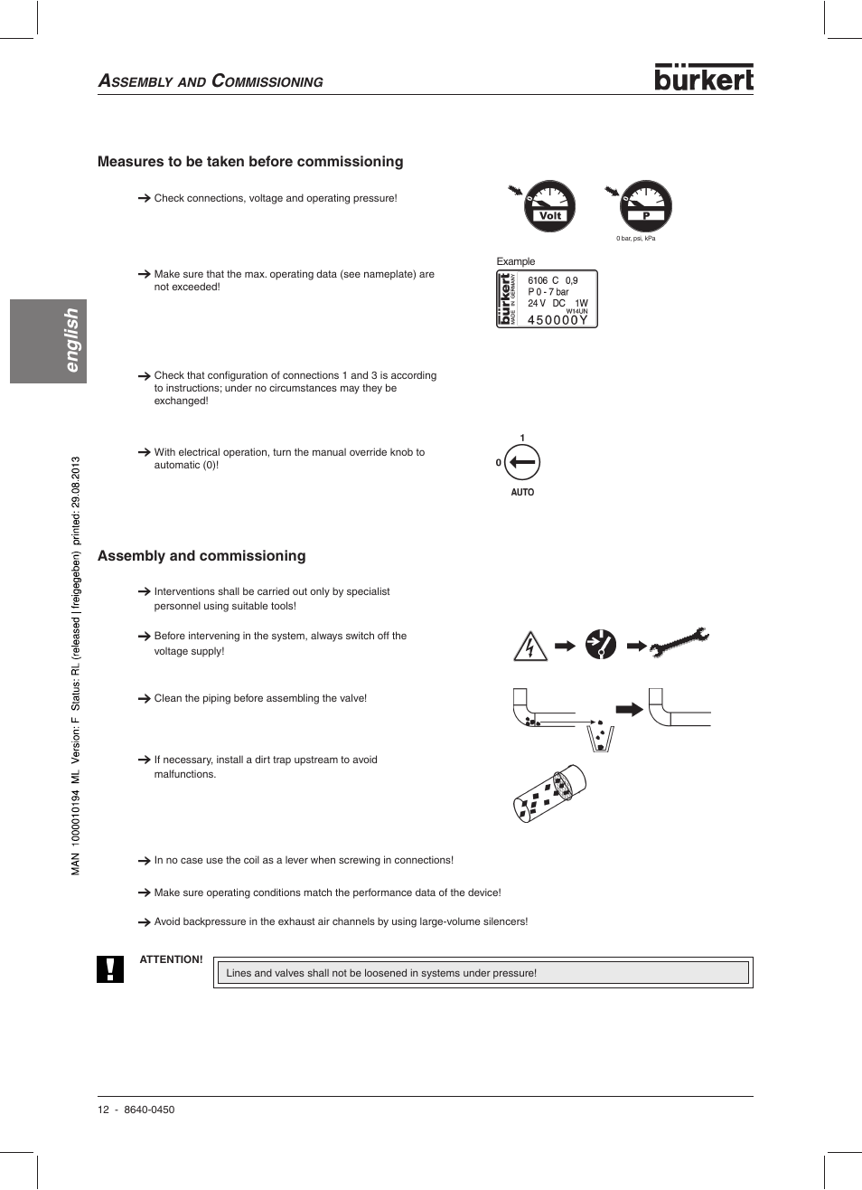 English | Burkert Type 0450 User Manual | Page 14 / 52