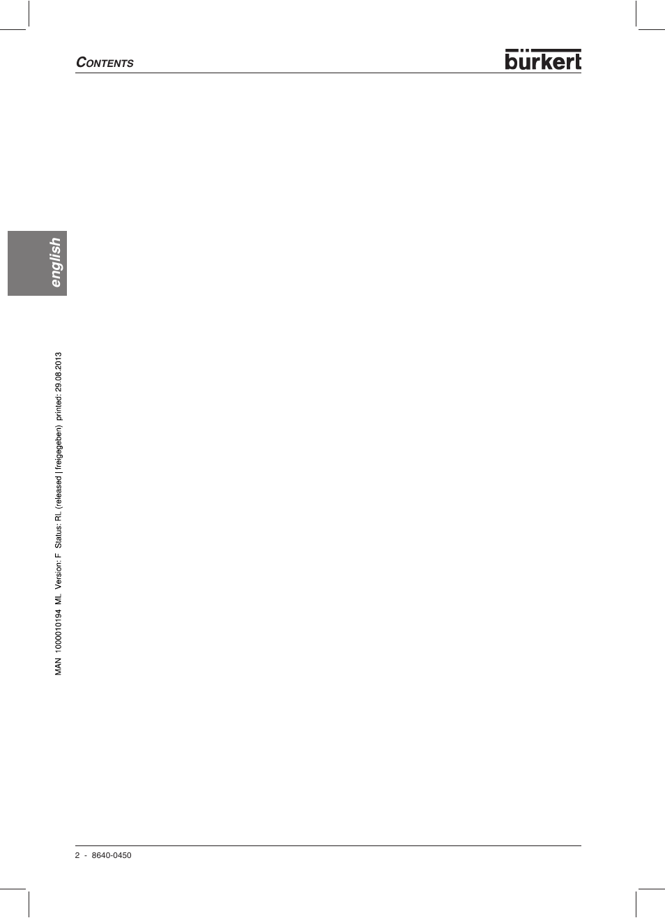 English | Burkert Type 0450 User Manual | Page 4 / 52