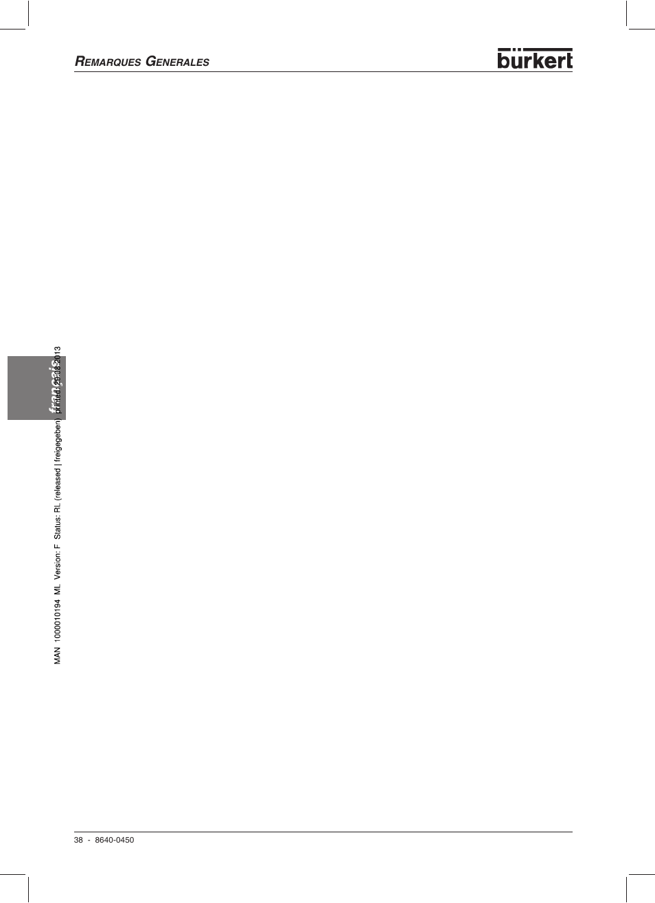 Français | Burkert Type 0450 User Manual | Page 40 / 52