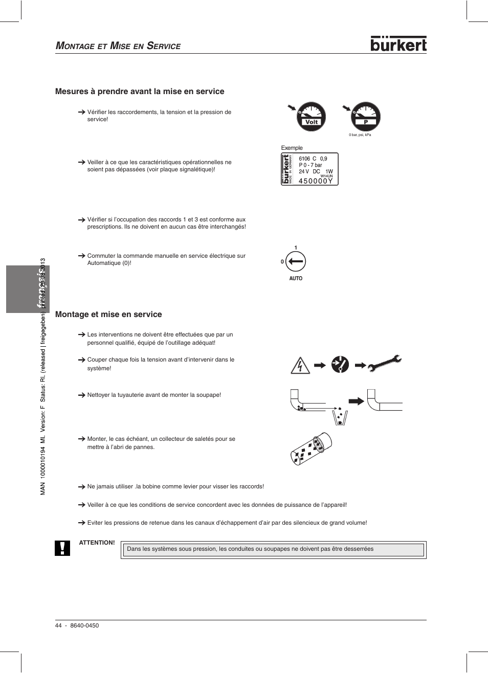 Français | Burkert Type 0450 User Manual | Page 46 / 52