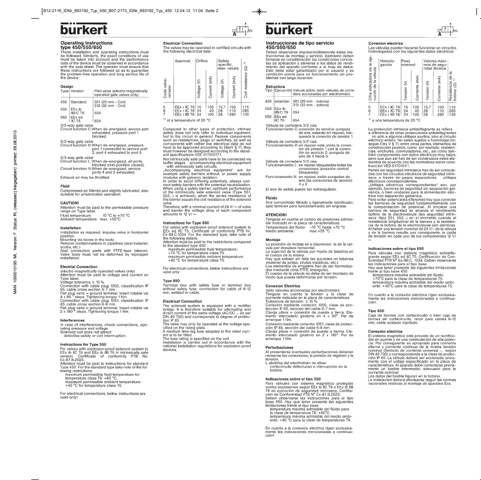 English | Burkert Type 0650 User Manual | Page 3 / 4