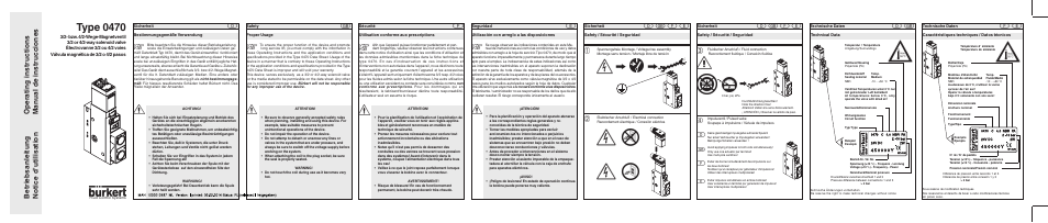 Burkert Type 0470 User Manual | 6 pages