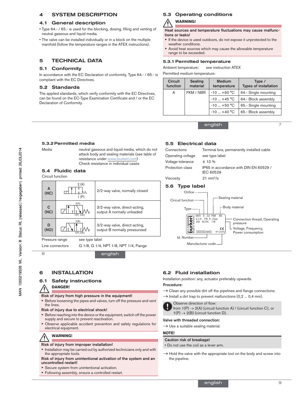 Burkert Type 0654 User Manual | Page 3 / 13