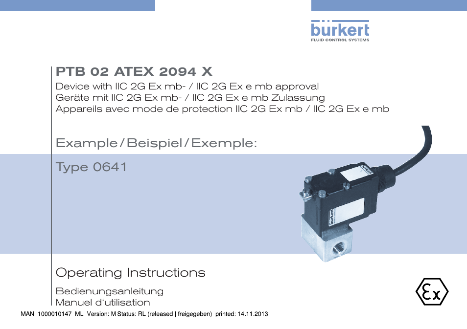 Burkert Type 0641 User Manual | 40 pages