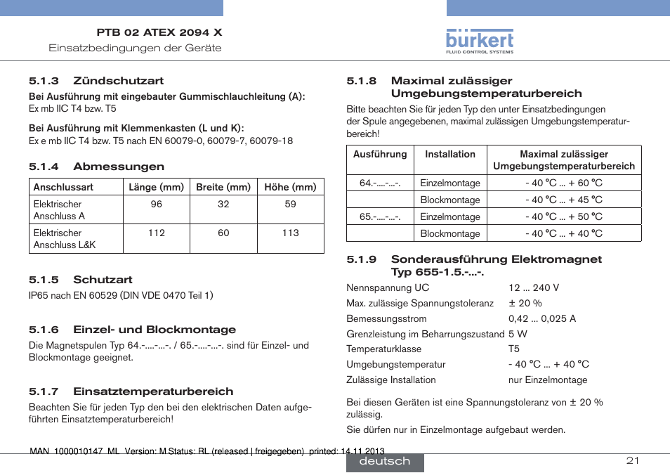 Burkert Type 0641 User Manual | Page 21 / 40