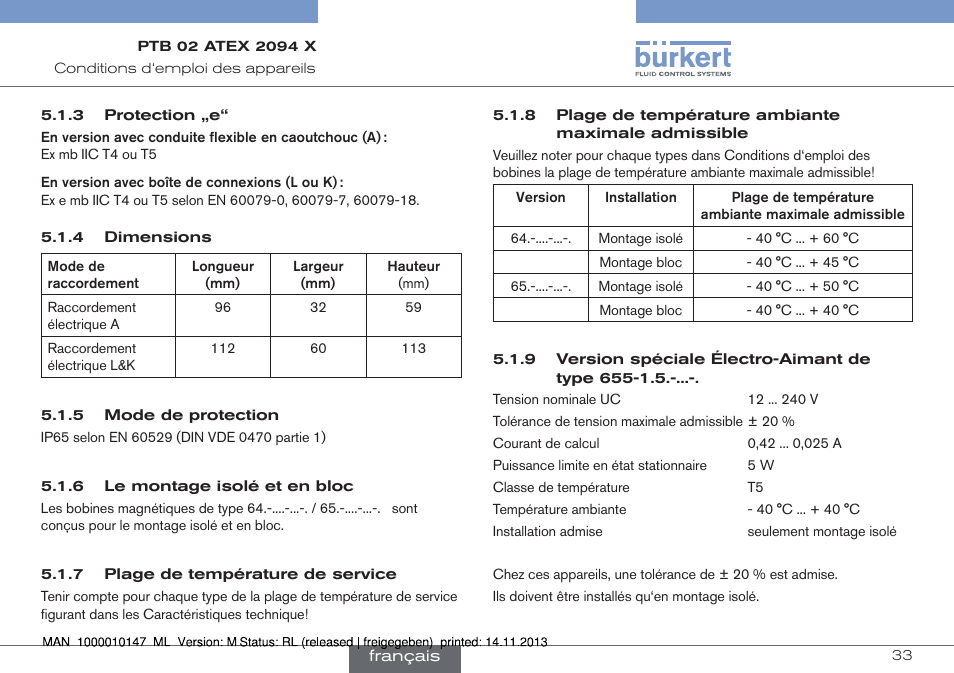 Burkert Type 0641 User Manual | Page 33 / 40