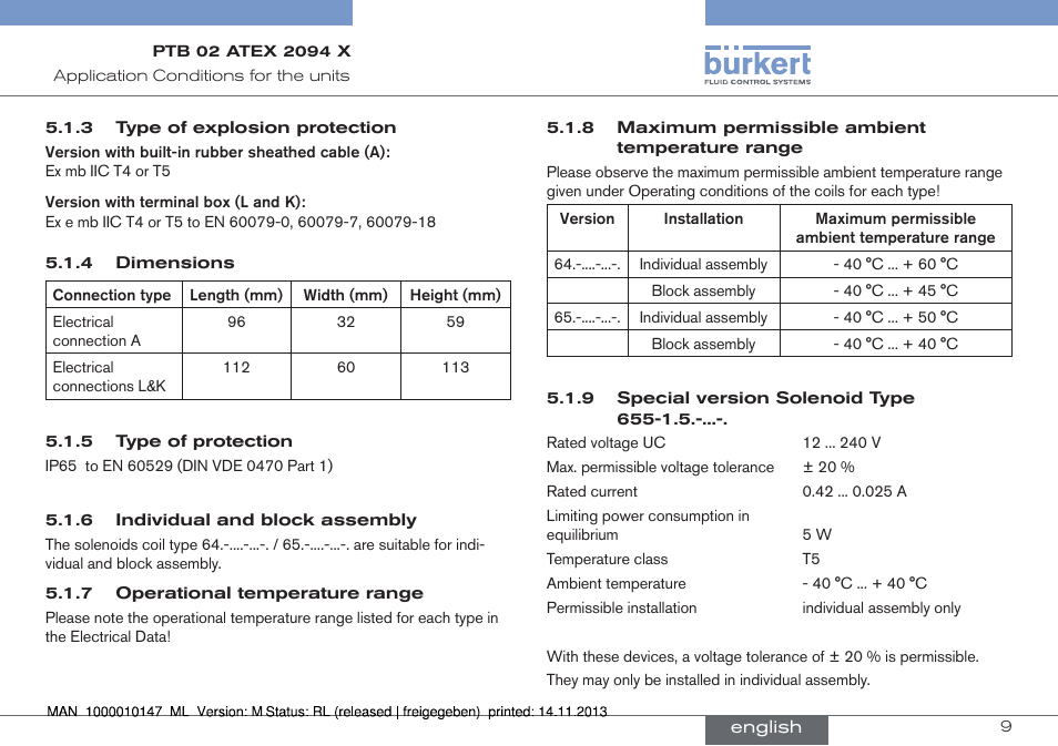 Burkert Type 0641 User Manual | Page 9 / 40