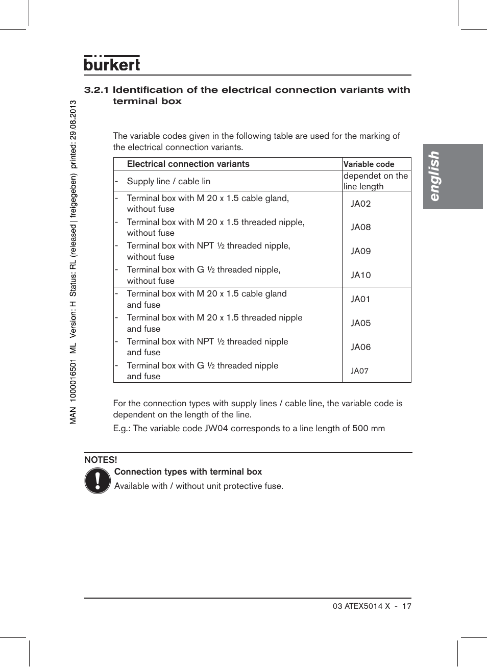 English | Burkert Type 6022 User Manual | Page 17 / 58