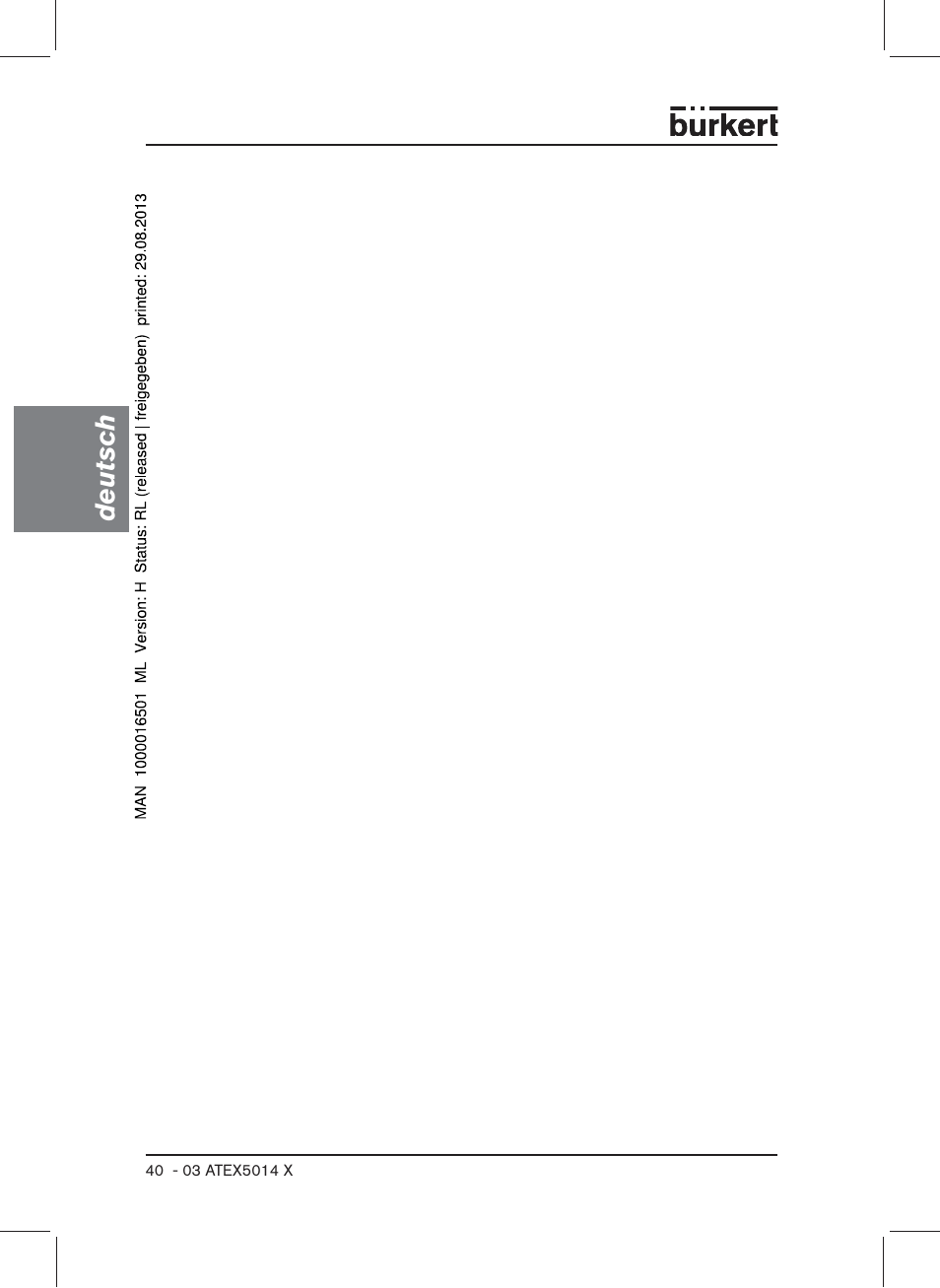 Deutsch | Burkert Type 6022 User Manual | Page 40 / 58