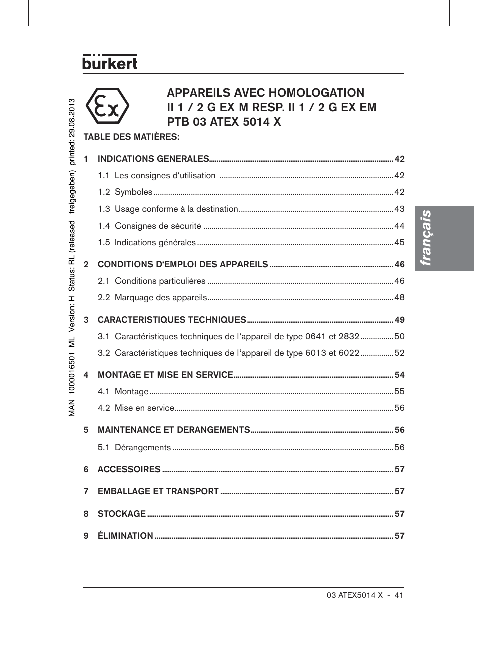 Unbenannt, Français | Burkert Type 6022 User Manual | Page 41 / 58