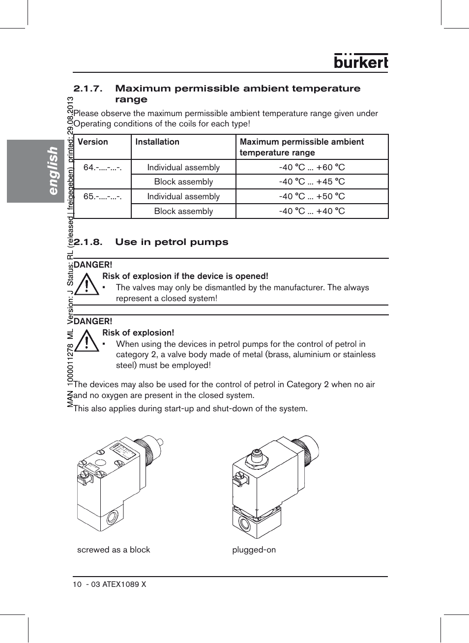 English | Burkert Type 0641 User Manual | Page 10 / 52