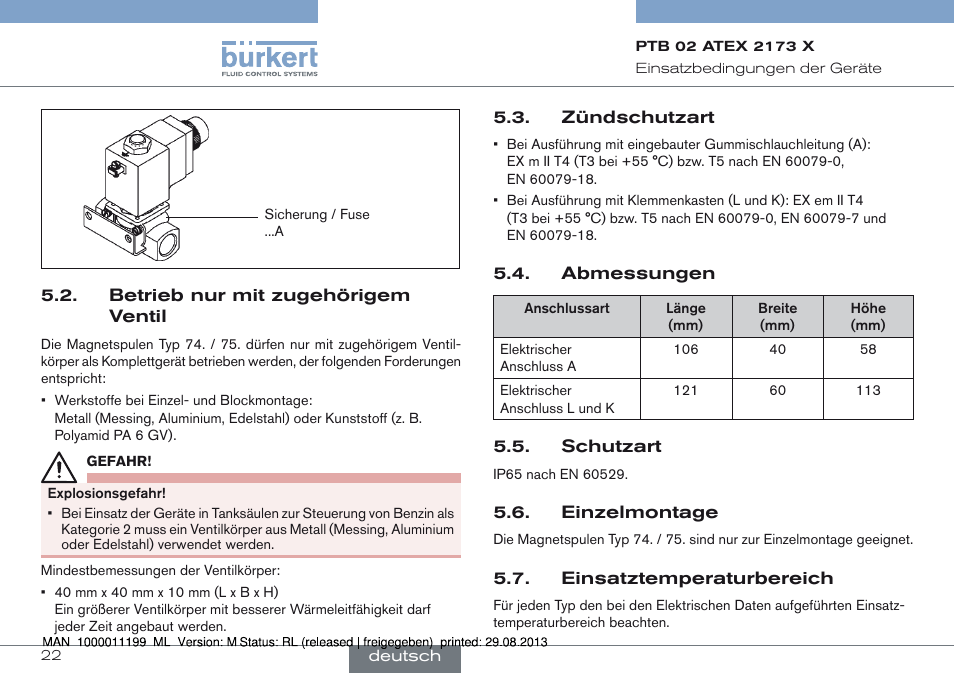 Burkert Type 0742 User Manual | Page 22 / 46