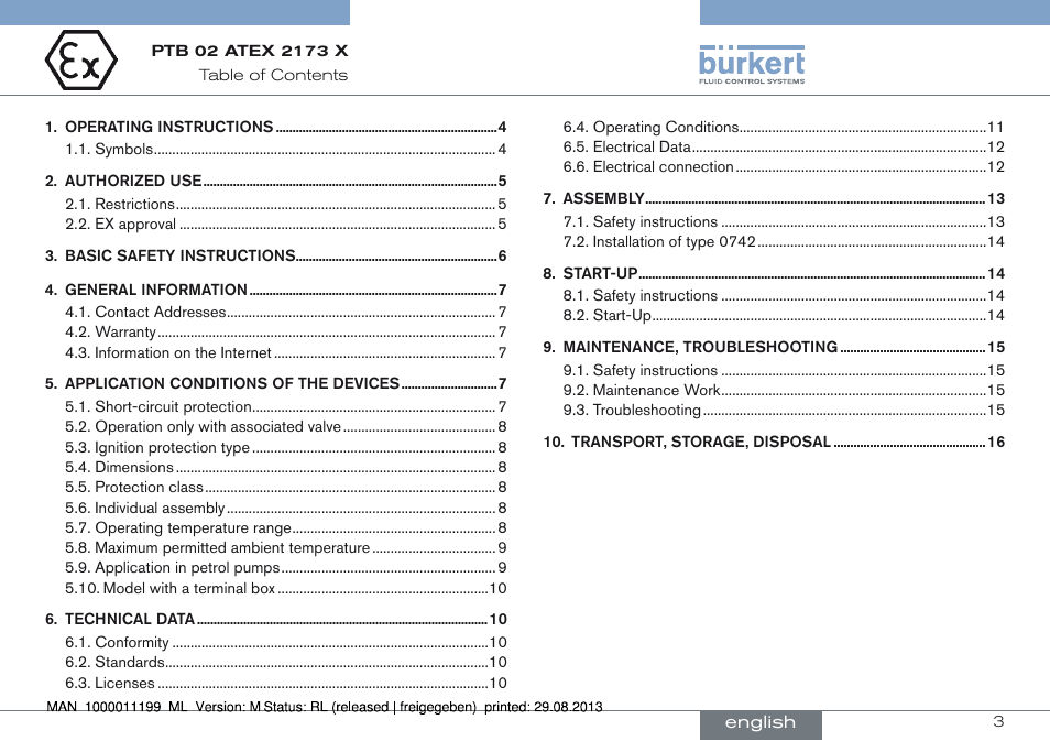 English | Burkert Type 0742 User Manual | Page 3 / 46