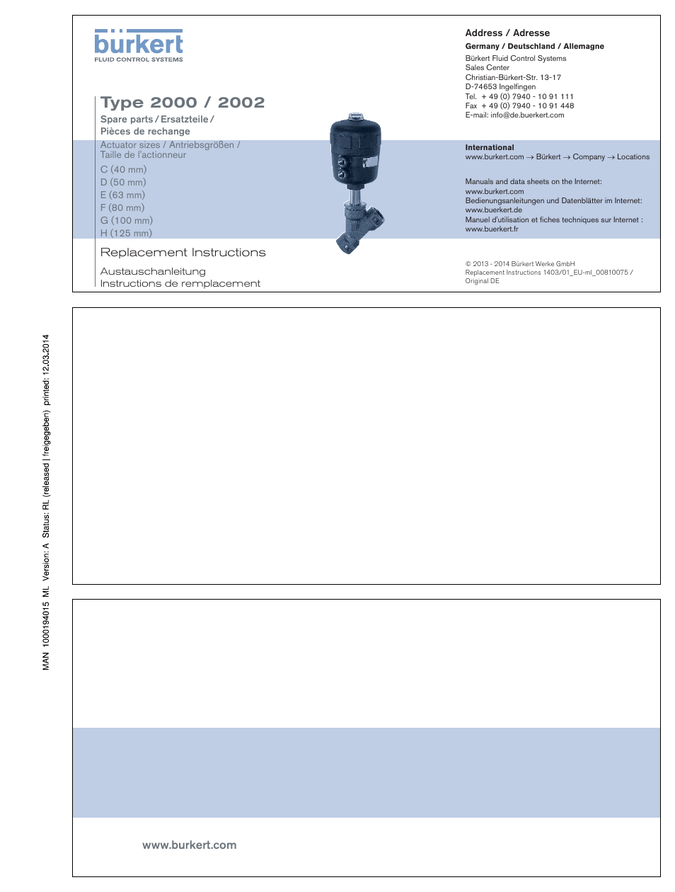 Français | Burkert Type 2002 User Manual | Page 11 / 15