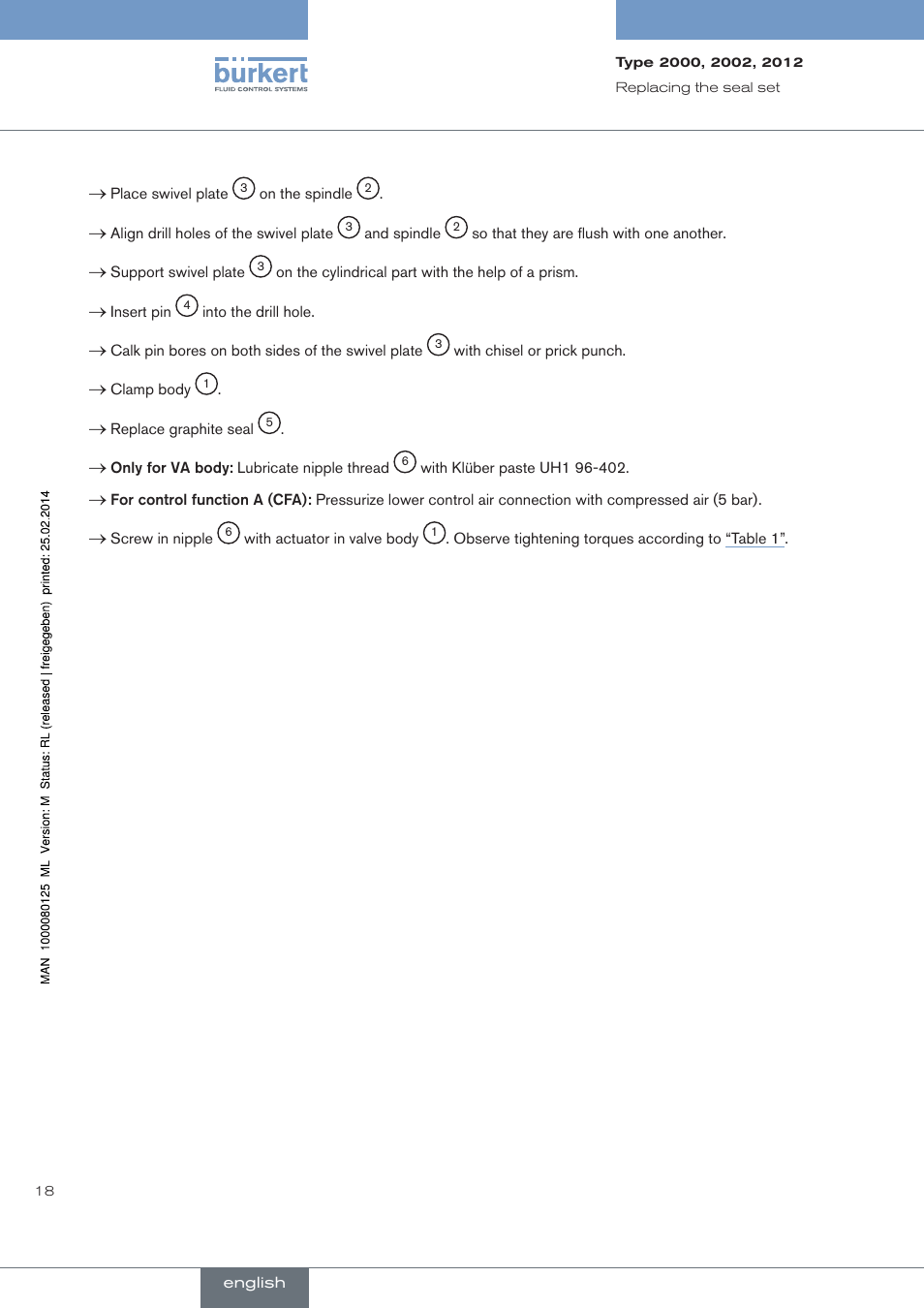 Burkert Type 2012 User Manual | Page 18 / 88