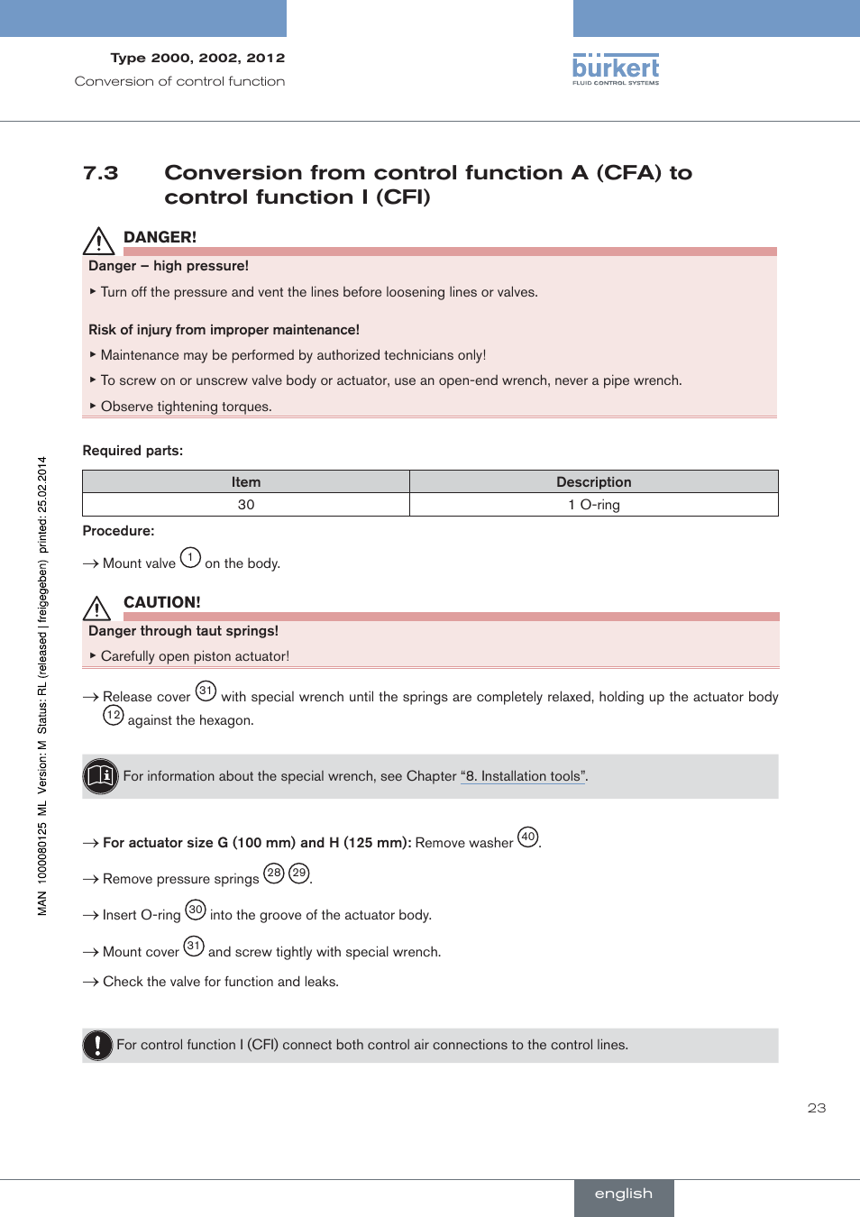 Burkert Type 2012 User Manual | Page 23 / 88