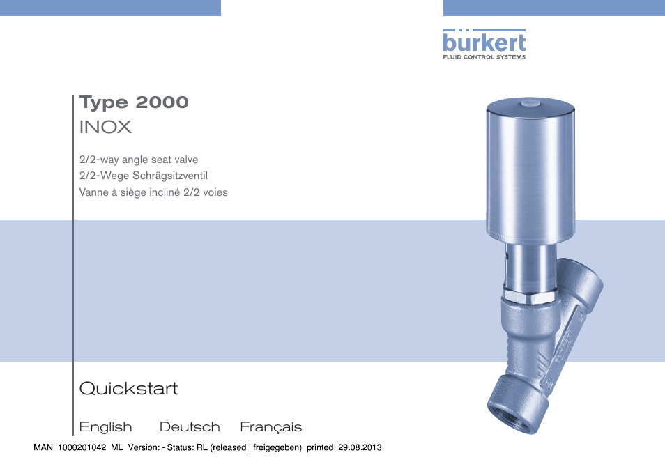Burkert Type 2000 User Manual | 24 pages