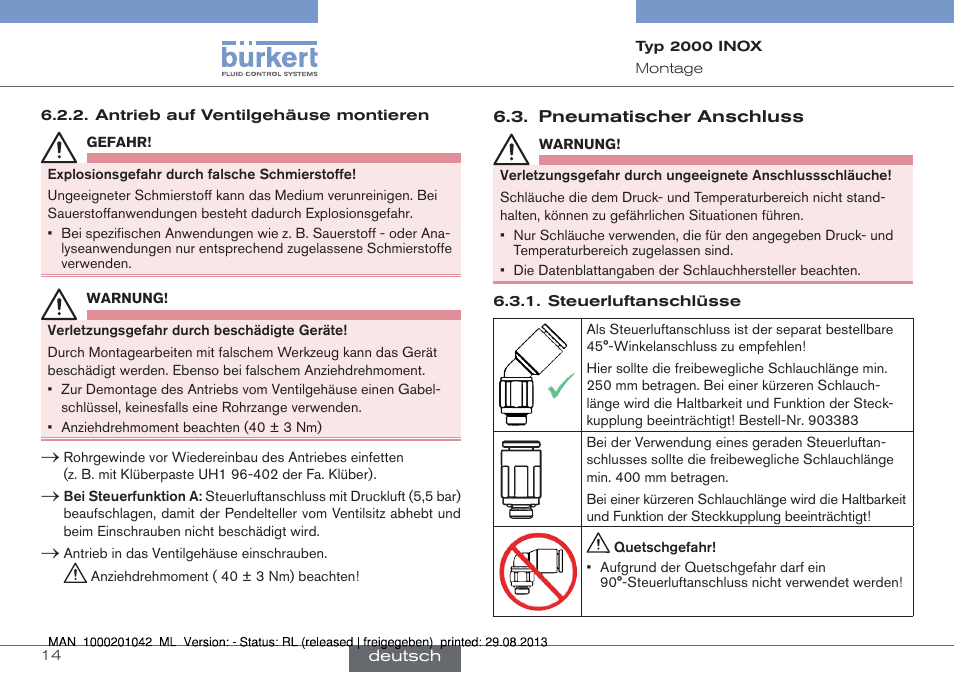 Burkert Type 2000 User Manual | Page 14 / 24