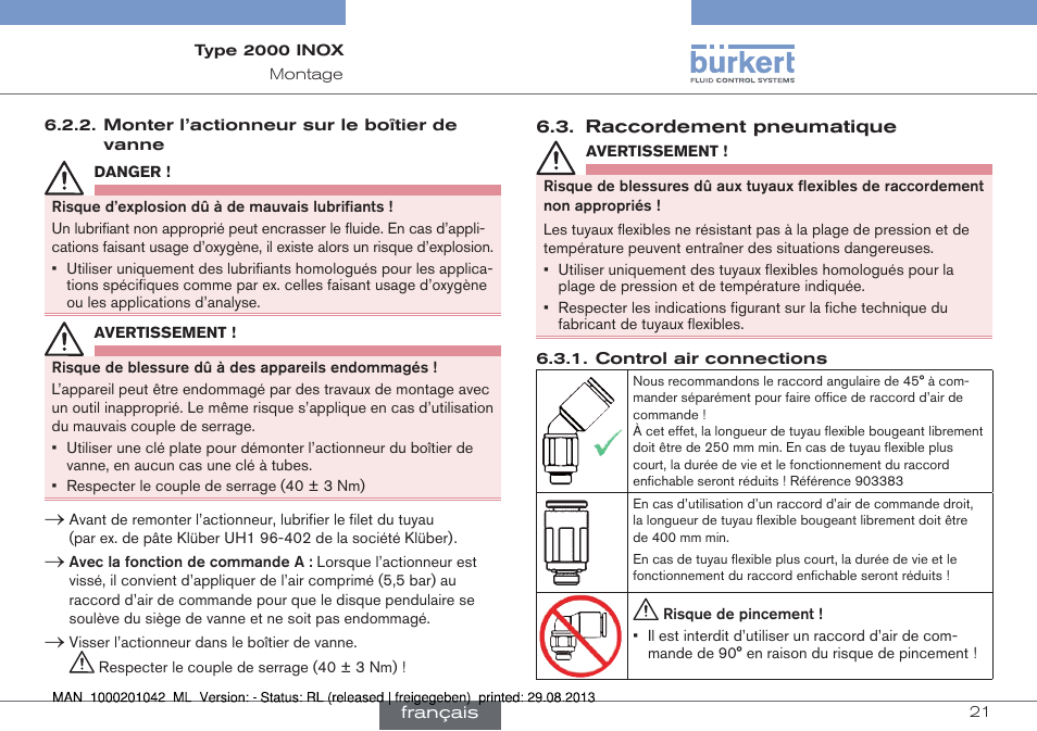 Burkert Type 2000 User Manual | Page 21 / 24