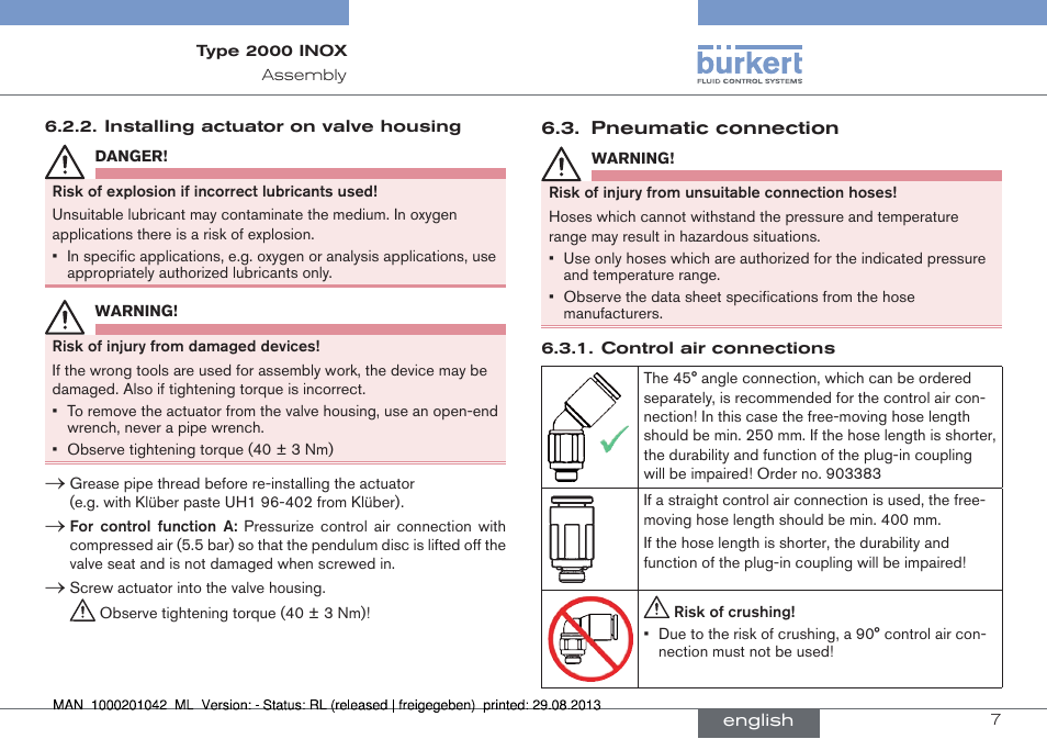 Burkert Type 2000 User Manual | Page 7 / 24