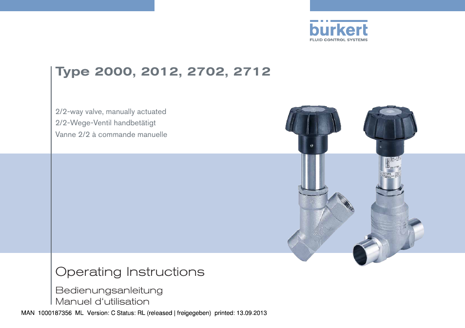 Burkert Type 2712 User Manual | 28 pages