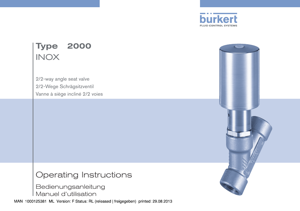 Burkert Type 2000 User Manual | 62 pages