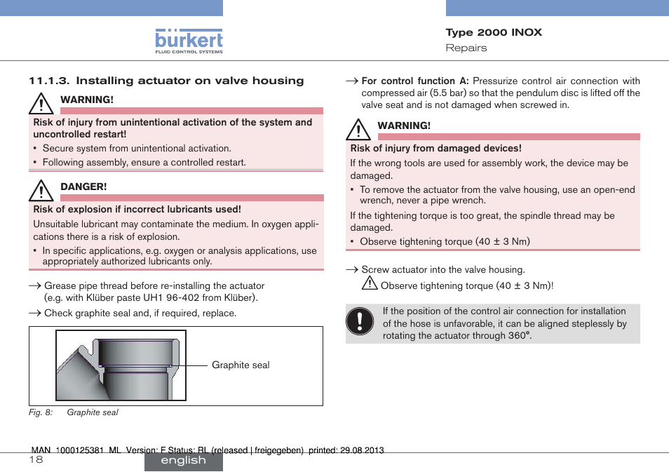 Burkert Type 2000 User Manual | Page 18 / 62