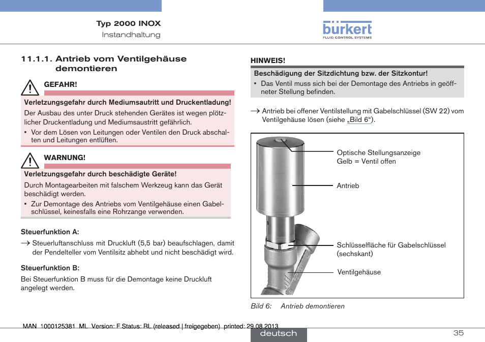 Burkert Type 2000 User Manual | Page 35 / 62