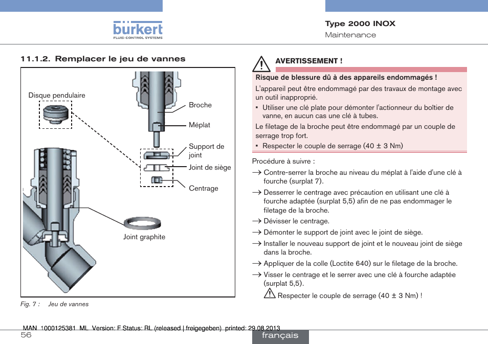 Burkert Type 2000 User Manual | Page 56 / 62