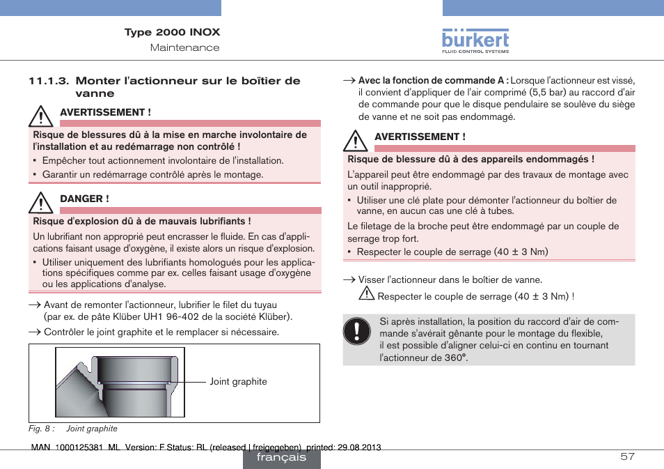 Burkert Type 2000 User Manual | Page 57 / 62