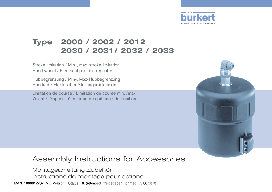 Burkert Type 2033 User Manual | 88 pages