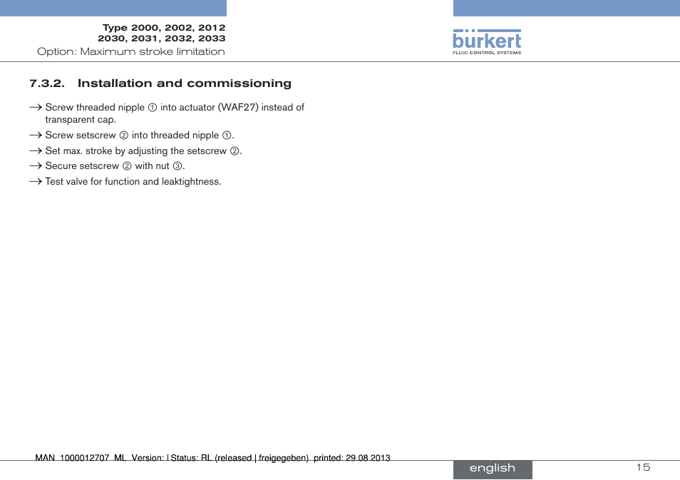 Burkert Type 2033 User Manual | Page 15 / 88