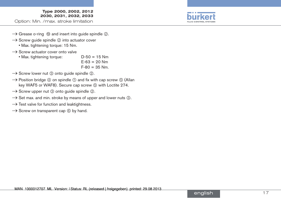 Burkert Type 2033 User Manual | Page 17 / 88