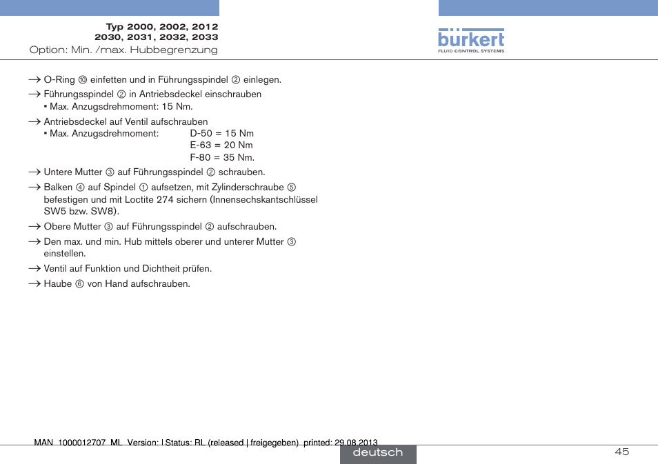 Burkert Type 2033 User Manual | Page 45 / 88