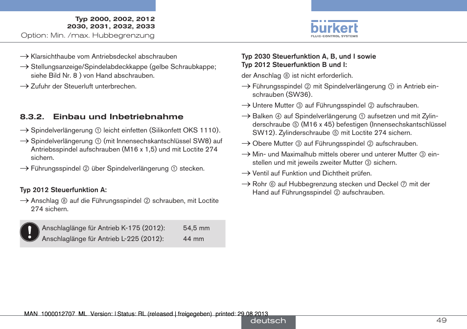 Burkert Type 2033 User Manual | Page 49 / 88
