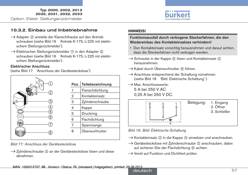 Burkert Type 2033 User Manual | Page 57 / 88