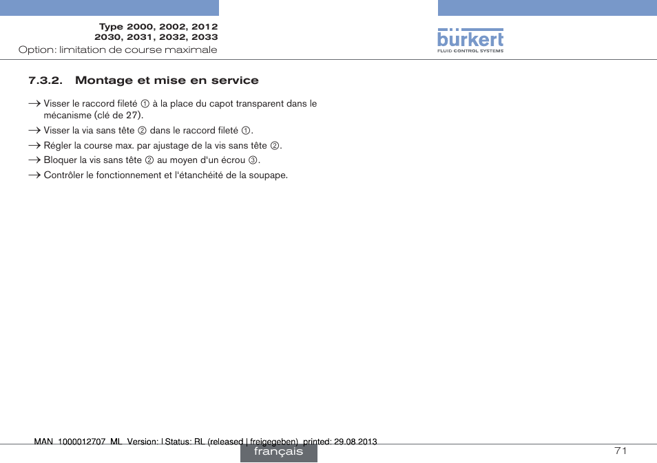 Burkert Type 2033 User Manual | Page 71 / 88