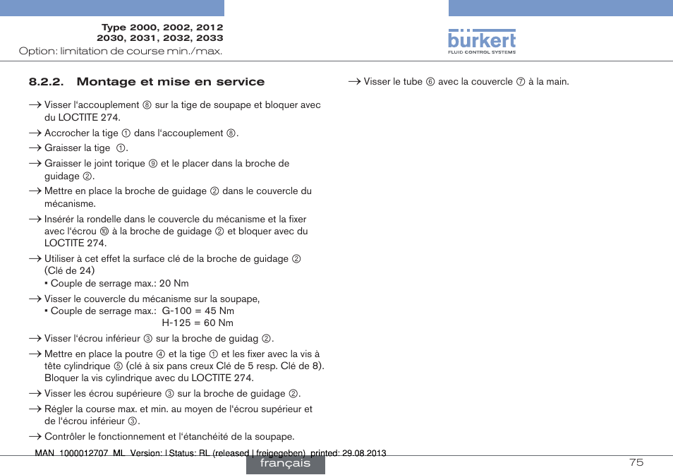 Burkert Type 2033 User Manual | Page 75 / 88