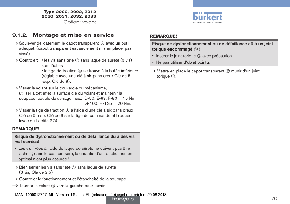 Burkert Type 2033 User Manual | Page 79 / 88